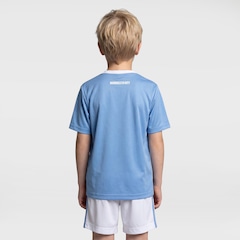 Kit de Uniforme do Manchester City Braziline Infantil Mini Craque Camiseta + Calção - Foto 2