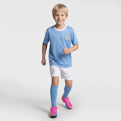 Kit de Uniforme do Manchester City Braziline Infantil Mini Craque Camiseta + Calção - Foto 3