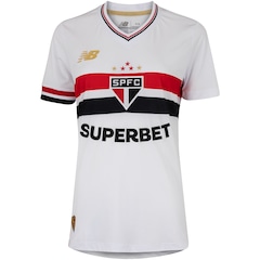 Camisa do São Paulo I 25 New Balance Feminina Torcedora - Foto 1