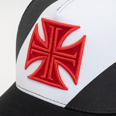 Boné do Vasco da Gama Aba Curva Supercap Trucker Strapback Faixa e Cruz de Malta Adulto - Foto 6