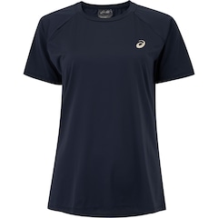 Camiseta Feminina ASICS Manga Curta Emblema Racket UV 50 Antiodor - Foto 1