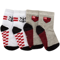 Kit de Meias do Flamengo Rikam Soquete Tamanho 21 ao 24 - Foto 1