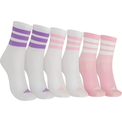 Kit de Meias Cano Médio Crew Adidas Juvenil 3 Pares - Foto 1