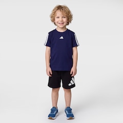 Camiseta Infantil adidas Manga Curta 3 Stripes - Foto 3