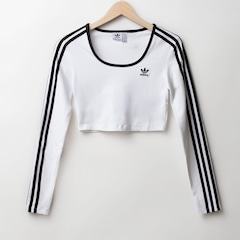 Blusa Cropped adidas Manga Longa - Foto 1