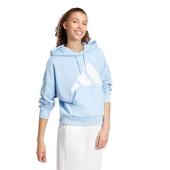 Blusa de Moletom Feminina adidas com Capuz Big Logo - Foto 3