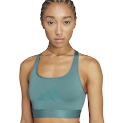 Top Fitness sem Bojo adidas Média Sustentação Powerreact Big Logo Adulto - Foto 3