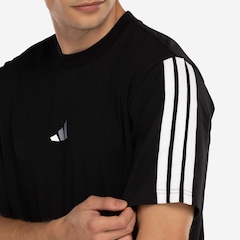 Camiseta Masculina adidas Manga Curta 3 Stripes - Foto 5