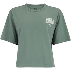 Blusa Cropped Feminina Puma Manga Curta Class Relaxed - Foto 1