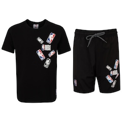 Conjunto Infantil NBA Logom Camiseta + Bermuda - Foto 1