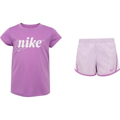 Conjunto Infantil Nike Essential Tempo Girls Camiseta + Short - Foto 1