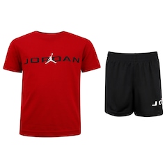 Conjunto Infantil Nike Jordan Bleine Mesh Camiseta + Bermuda - Foto 1