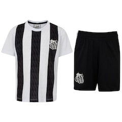 Kit de Uniforme do Santos Infantil Braziline Mini Craque Camiseta + Calção - Foto 1