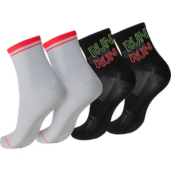 Kit Meias Para Corrida Esportiva Oxer Cano Médio com 2 Pares - Adulto - Foto 2