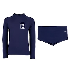 Conjunto Infantil Oxer Camiseta Manga Longa + Sunga com Proteção UV Menino - Foto 1