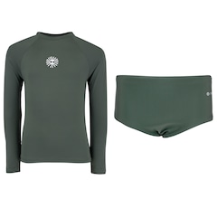 Conjunto Infantil Oxer Camiseta Manga Longa + Sunga com Proteção UV Menino - Foto 1