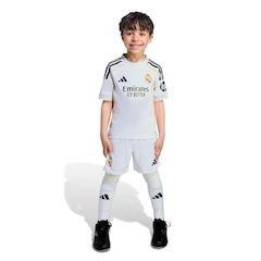 Kit de Uniforme do Real Madrid I 25/26 Infantil adidas Camiseta + Calção - Foto 1