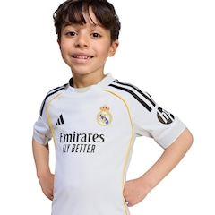 Kit de Uniforme do Real Madrid I 25/26 Infantil adidas Camiseta + Calção - Foto 3