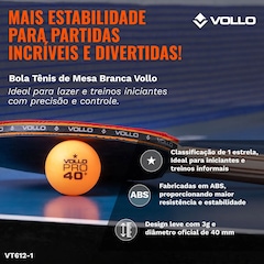 Bolas de Tênis de Mesa Vollo 1 Estrela com 6 Unidades - Foto 3