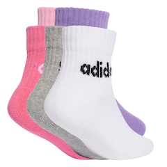 Kit de Meias adidas Ankle Linear Infantil 5 Pares - Foto 2