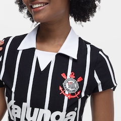 Camisa Polo do Corinthians Retrô Kalunga Feminina - Foto 5