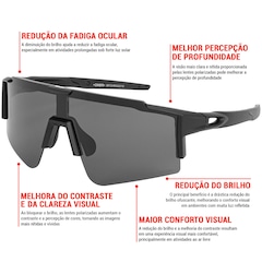 Óculos Esportivo Oxer Drift Polarizado Lente Fumê - Foto 2