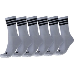 Kit de Meia adidas Sportswear Três Listras Essentials Crew com 3 Pares - Foto 2