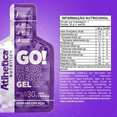 Gel Atlhetica Go Recovery Guarana e Açaí - Foto 2