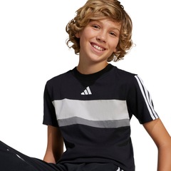 Camiseta adidas Seasonal Essentials Tiberio Três Listras - Infantil - Foto 2