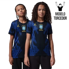 Camisa Brasil Nike Jordan II 2026/27 Torcedor Pro Infantil - Foto 1