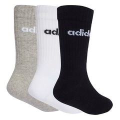 Kit 3 Pares Meias adidas Linear Crew Infantil - Foto 2