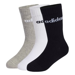 Kit 3 Pares Meias adidas Linear Crew Infantil - Foto 1