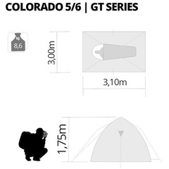 Barraca de Camping Nautika Iglu Colorado GT com Sobreteto Completo - 5/6 Pessoas - Foto 5