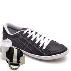 Kit Stopp com Sapatênis + Meia + Cinto Casual 13 - Adulto - Masculino - Foto 1