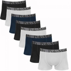Kit Polo Match com 8 Cuecas Boxer de Cotton - Adulto - Foto 1