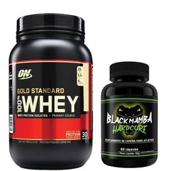 Whey Protein Optimum 100% Gold Standard - Chocolate - 909g + Intlab Black Mamba Hardcore - 60 Cáps - Foto 1