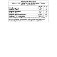 Óleo de Chia Fitoway - 60 Cápsulas - 500g - Foto 2
