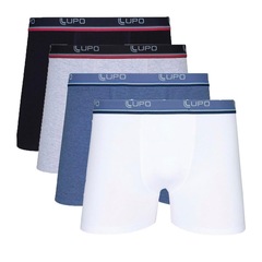 Kit Lupo: 4 Cuecas Boxer Cotton Confort 523002 - Adulto - Foto 1