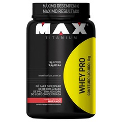 Whey Protein Max Titanium Whey Pro - Morango -  1kg - Foto 1