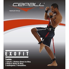 Kit de Treino Funcional Cepall Programa Exofit Pro com Cinto + Elástico de Resistência de Tensão Extra Forte - Foto 5
