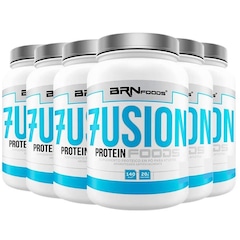 Kit BRN Foods 6x Whey Protein Fusion Baunilha - 900g - Foto 1