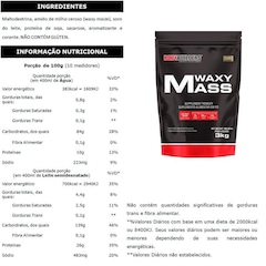 Kit Waxy Mass Bodybuilders Chocolate - 3kg + BCAA + Creatina 100g + Coqueteleira - Foto 2