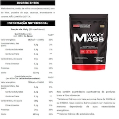 Hipercalórico Bodybuilders Waxy Mass - Morango - 3Kg - Foto 2
