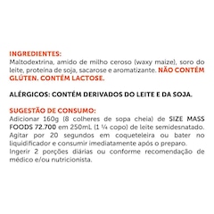 Maltodextrina BRN Foods Size Mass Foods 72.700 - Baunilha - 3kg - Foto 2