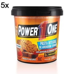 Pasta de Amendoim Power One Integral Crocante - 1Kg - 5 Potes - Foto 2