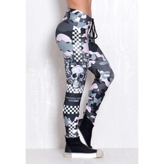 Calça Legging Rock Code Elastic Skull Race - Feminina - Foto 1