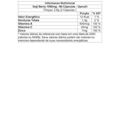 Goji Berry Upnutri 1000mg - 60 Cápsulas - Foto 2