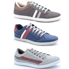 Kit Sapatênis Stop Calçados DR com 3 Pares - Masculino - Adulto - Foto 1