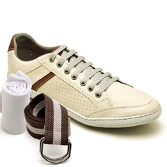 Kit Stop Calçados: Sapatênis 2019 + Cinto + Meia - Masculino - Adulto - Foto 1