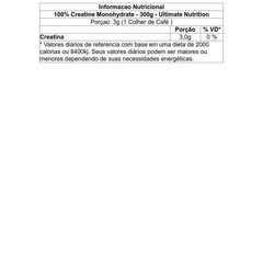 100% Creatine Monohydrate Ultimate Nutrition - 300g - Foto 2